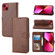iPhone 15 Embossed Happy Cat Pattern Flip Leather Phone Case - Brown