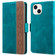 iPhone 15 Stitching Side-Magnetic RFID Leather Phone Case - Dark Green