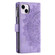 iPhone 15 Multi-Card Totem Zipper Leather Phone Case - Purple