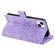 iPhone 15 Multi-Card Totem Zipper Leather Phone Case - Purple