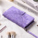 iPhone 15 Multi-Card Totem Zipper Leather Phone Case - Purple