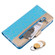 iPhone 15 Lace Pattern Double Button Zipper Leather Phone Case with Lanyard - Blue