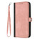 iPhone 15 Side Buckle Double Fold Hand Strap Leather Phone Case - Pink