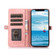 iPhone 15 Zipper Card Slot Buckle Wallet Leather Phone Case - Pink