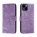 iPhone 15 Lace Flower Embossing Flip Leather Phone Case - Purple