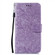 iPhone 15 Lace Flower Embossing Flip Leather Phone Case - Purple