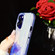 iPhone 15 Electroplated Color Film TPU + PC Phone Case - Purple Flowers
