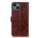 iPhone 15 Retro Crazy Horse Texture Horizontal Flip Leather Phone Case - Brown