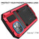 iPhone 15 R-JUST Shockproof Life Waterproof Dust-proof Metal + Silicone Phone Case with Holder - Red