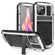 iPhone 15 R-JUST Shockproof Life Waterproof Dust-proof Metal + Silicone Phone Case with Holder - Silver