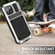 iPhone 15 R-JUST Shockproof Life Waterproof Dust-proof Metal + Silicone Phone Case with Holder - Silver