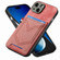 iPhone 15 Denim Texture Leather Skin Phone Case with Card Slot - Pink