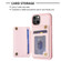 iPhone 15 BF26 Wave Pattern Card Bag Holder Phone Case - Pink