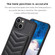 iPhone 15 BF26 Wave Pattern Card Bag Holder Phone Case - Black