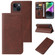 iPhone 15 Magnetic Closure Leather Phone Case - Brown