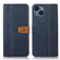 iPhone 15 Stitching Thread Calf Texture Leather Phone Case - Blue iPhone 15 Stitching Thread Calf Texture Leather Phone Case - Blue