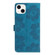 iPhone 15 Flower Embossing Pattern Leather Phone Case - Blue
