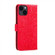 iPhone 15 Lace Flower Embossing Flip Leather Phone Case - Red