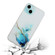 iPhone 15 Hollow Marble Pattern TPU Straight Edge Phone Case - Blue