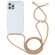 iPhone 15 Transparent Acrylic Airbag Shockproof Phone Protective Case with Lanyard - Camel