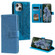 iPhone 15 Totem Flower Embossed Leather Phone Case - Blue