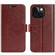 iPhone 15 R64 Texture Horizontal Flip Leather Phone Case - Brown