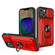iPhone 15 Sliding Camshield TPU+PC Phone Case with Card Slot - Red