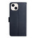 iPhone 15 Genuine Leather Fingerprint-proof Flip Phone Case - Blue iPhone 15 Genuine Leather Fingerprint-proof Flip Phone Case - Blue