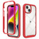 iPhone 15 Starry Sky Solid Color Shockproof TPU Clear PC Phone Case - Red