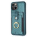 iPhone 15 BF27 Metal Ring Card Bag Holder Phone Case - Green iPhone 15 BF27 Metal Ring Card Bag Holder Phone Case - Green