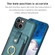 iPhone 15 BF27 Metal Ring Card Bag Holder Phone Case - Green iPhone 15 BF27 Metal Ring Card Bag Holder Phone Case - Green