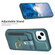 iPhone 15 BF27 Metal Ring Card Bag Holder Phone Case - Green iPhone 15 BF27 Metal Ring Card Bag Holder Phone Case - Green