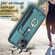 iPhone 15 BF27 Metal Ring Card Bag Holder Phone Case - Green iPhone 15 BF27 Metal Ring Card Bag Holder Phone Case - Green