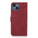 iPhone 15 KHAZNEH Matte Texture Leather Phone Case - Red