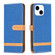 iPhone 15 Color Block Denim Texture Leather Phone Case - Royal Blue