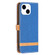 iPhone 15 Color Block Denim Texture Leather Phone Case - Royal Blue