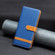 iPhone 15 Color Block Denim Texture Leather Phone Case - Royal Blue