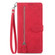 iPhone 15 Embossed Flower Zipper Leather Phone Case - Red