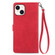iPhone 15 Embossed Flower Zipper Leather Phone Case - Red