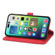 iPhone 15 Embossed Flower Zipper Leather Phone Case - Red