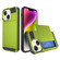 iPhone 15 Multifunction Armor Slide Card Slot Phone Case - Grass Green