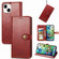 iPhone 15 Retro Solid Color Buckle Leather Phone Case - Red