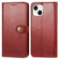 iPhone 15 Retro Solid Color Buckle Leather Phone Case - Red
