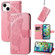 iPhone 15 Butterfly Love Flower Embossed Leather Phone Case - Pink