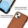 iPhone 15 Leather Texture Full Coverage Phone Case - Brown