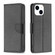 iPhone 15 Litchi Texture Pure Color Flip Leather Phone Case - Black