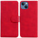 iPhone 15 Skin Feel Pure Color Flip Leather Phone Case - Red