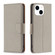 iPhone 15 Litchi Texture Pure Color Flip Leather Phone Case - Grey