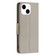 iPhone 15 Litchi Texture Pure Color Flip Leather Phone Case - Grey