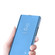 iPhone 15 Plated Mirror Horizontal Flip Leather Phone Case with Holder - Blue